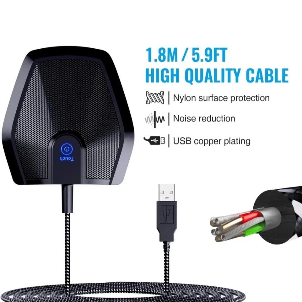 TONOR G11 Conference USB Microphone Omnidirectional Condenser PC Mic, Black. The